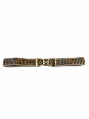 Hutson x Ellany Elastic Stirrup Patterned Equestrian Belt in Neutral Brown